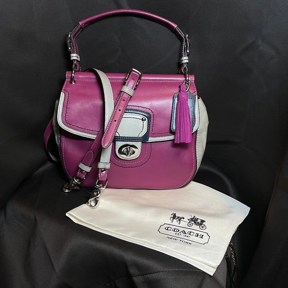 Coach Legacy 70th Anniversary Ltd Wills Bag 19031 Magenta/Grey w/DUST COVER